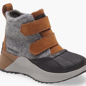 Sorel Kids' Out n About Waterproof Boot, Brown/Grey/Black